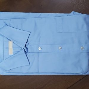 Michael Kors blue long sleeve button up dress shirt size 17 and a half